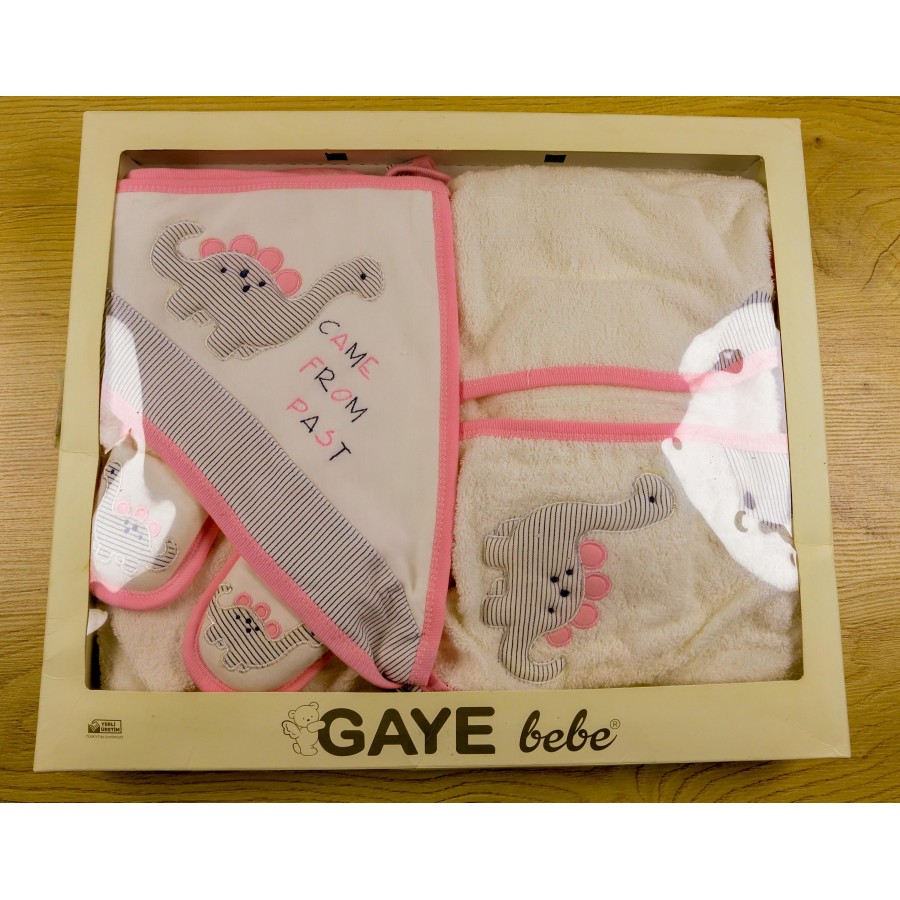 GAYE 847 DİNOZORLU BEBE BORNOZ SETİ