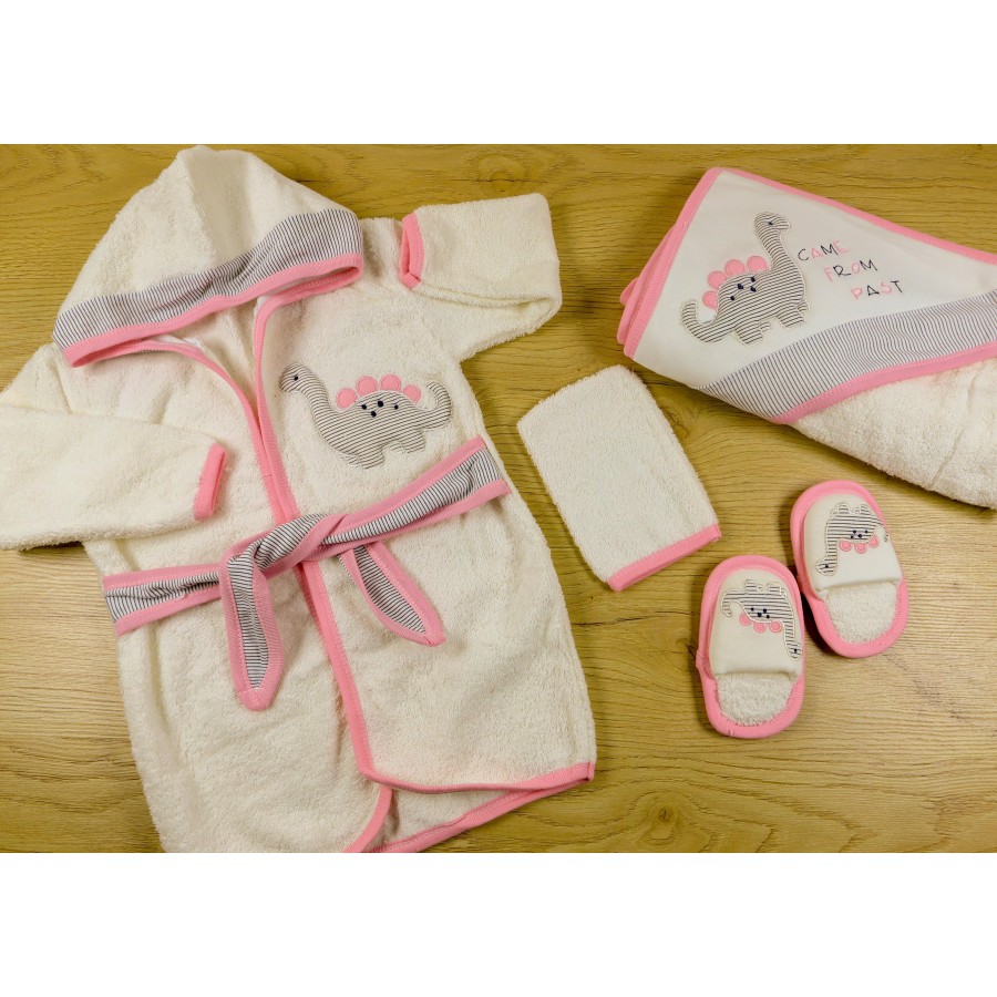 GAYE 847 DİNOZORLU BEBE BORNOZ SETİ