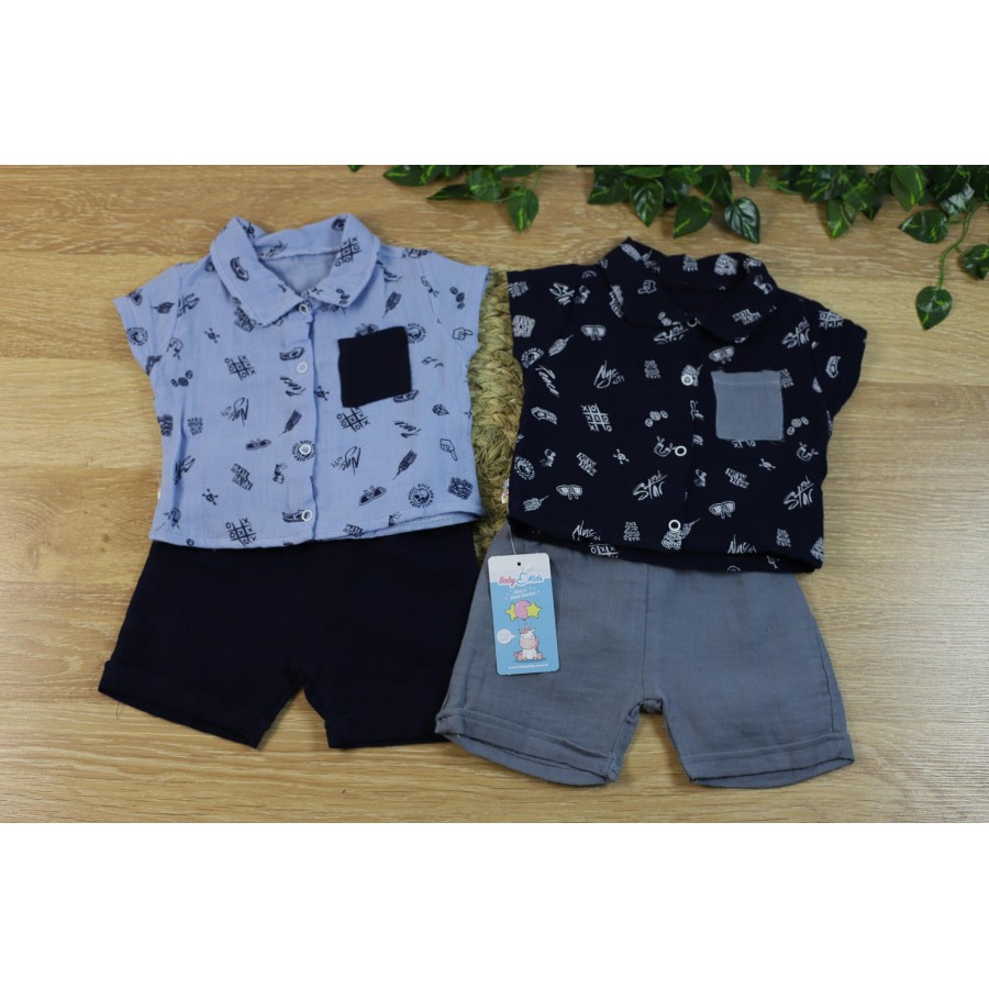 MİLLİON 2951 DES.MÜSLN GÖMLEK ERK.ŞORT TAKIM 9/18