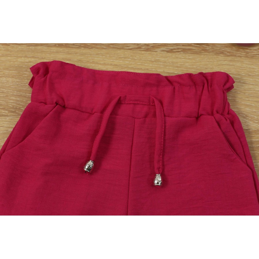 PANDAX 130 KOL FIRFIRLI KETEN KIZ ŞORT TAKIM 7/10