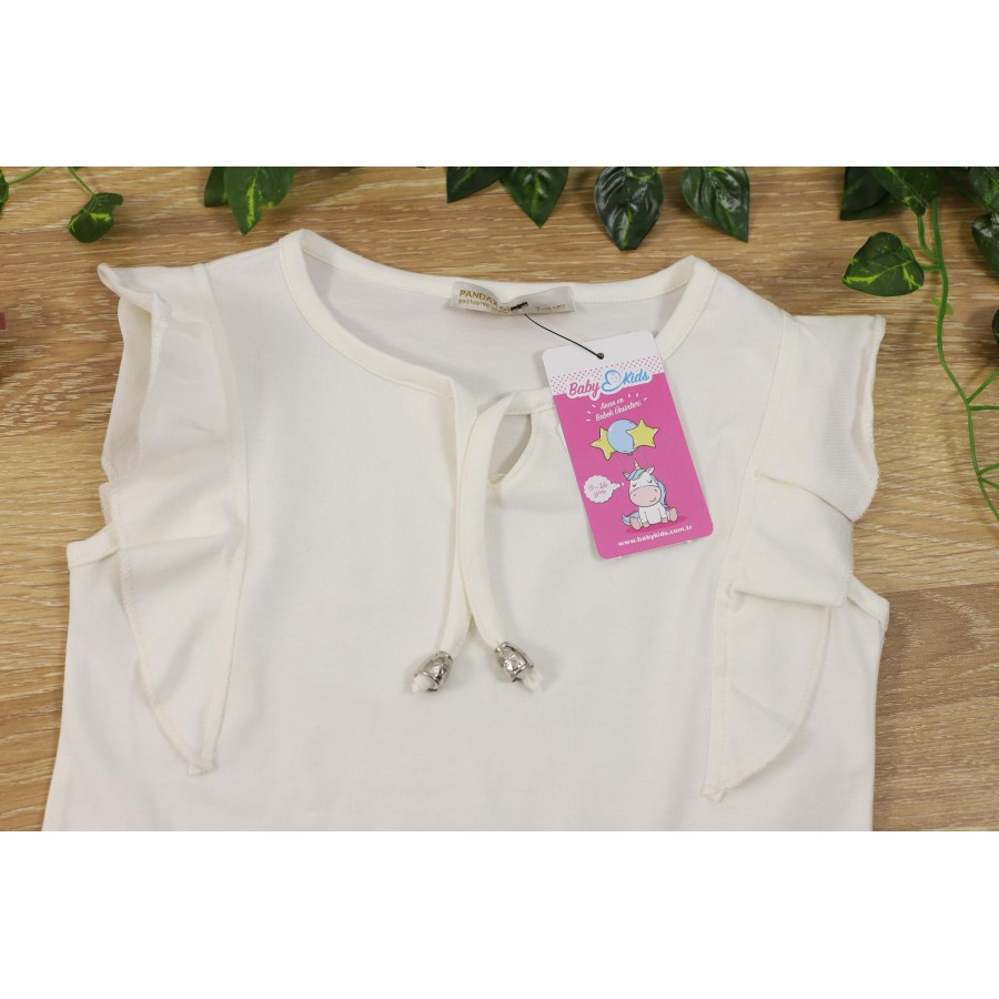 PANDAX 130 KOL FIRFIRLI KETEN KIZ ŞORT TAKIM 7/10