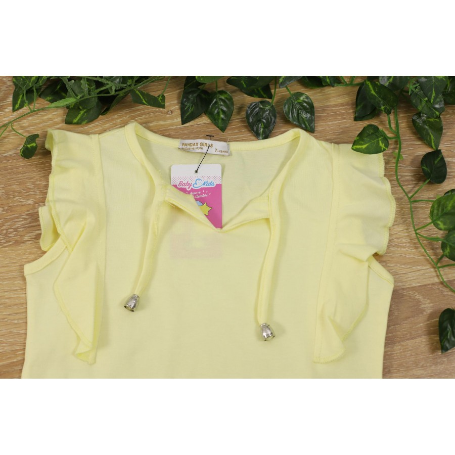 PANDAX 130 KOL FIRFIRLI KETEN KIZ ŞORT TAKIM 7/10