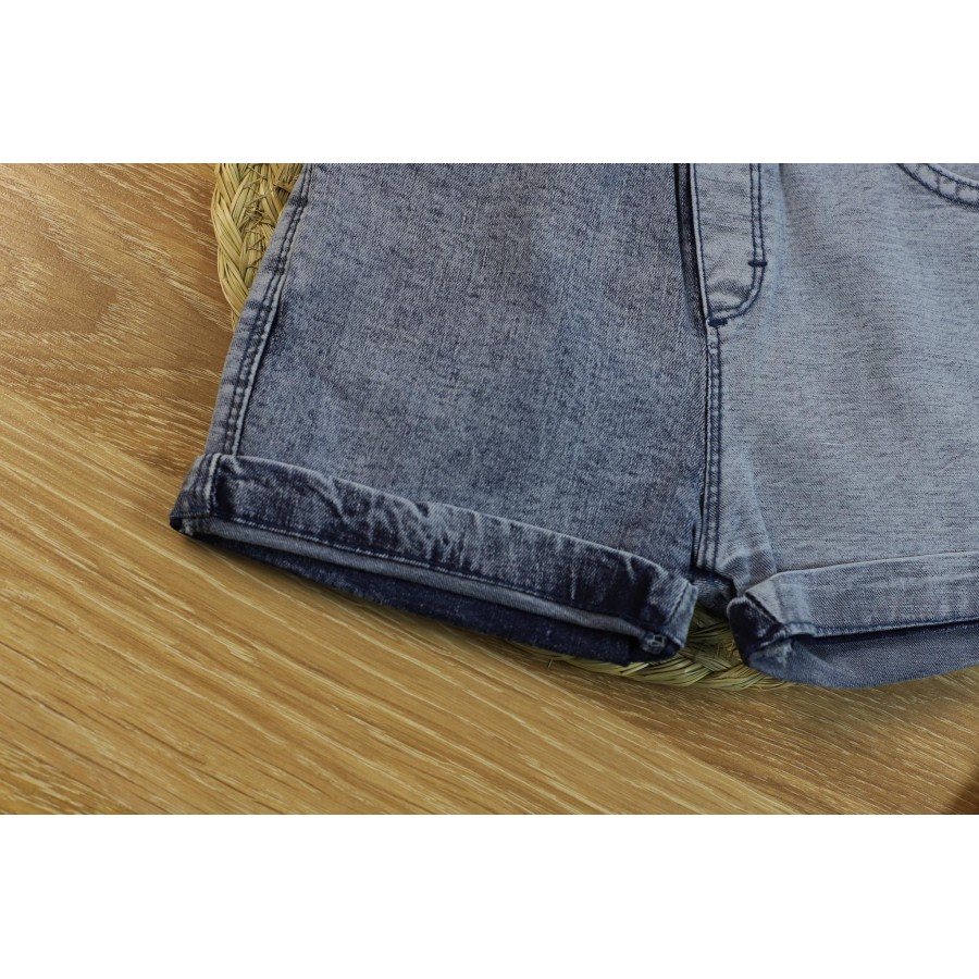 RİDAYEN 3319 İKİ RENK KIZ KOT ŞORT 1/4 YAŞ